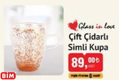 GLASS İN LOVE ÇİFT ÇİDARLI SİMLİ KUPA